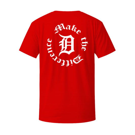 T-shirt rouge MAKE THE DIFF - FAIS LA DIFF