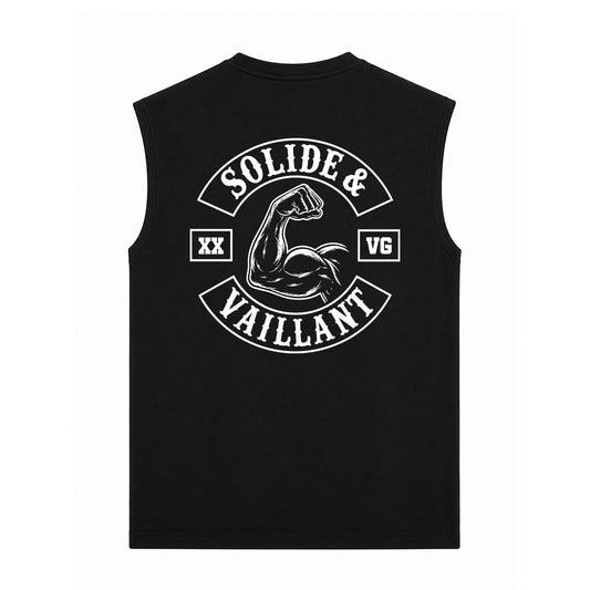 T-Shirt sans manches noir SOLIDE & VAILLANT - CABOCHARD