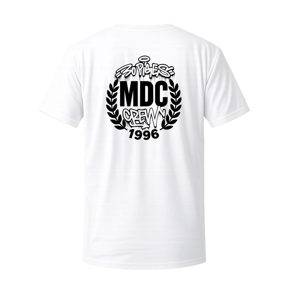 T-shirt blanc 30 PIGES - MDC CREW