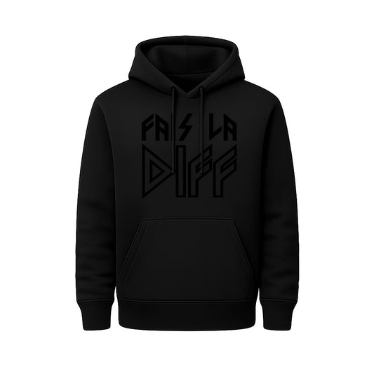 Sweat Capuche noir ROCK noir - FAIS LA DIFF