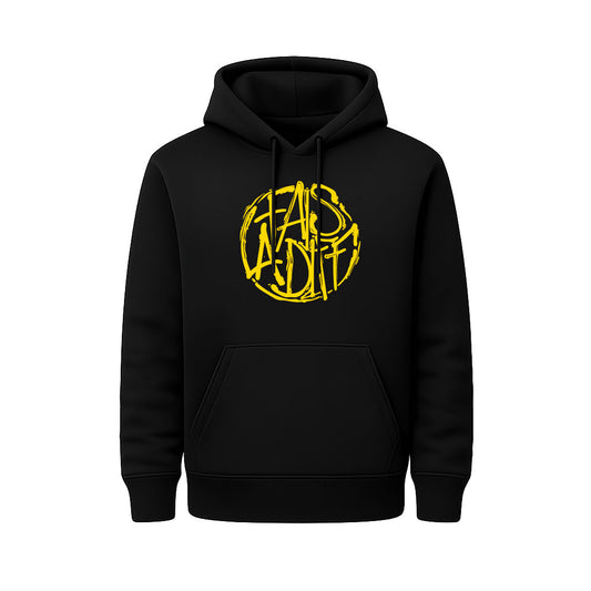 Sweat Capuche noir FLOW jaune - FAIS LA DIFF
