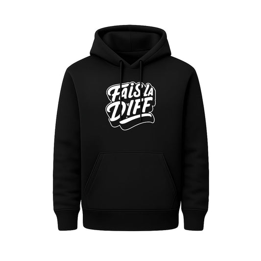 Sweat Capuche noir ORIGINAL blanc - FAIS LA DIFF