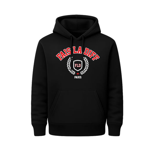Sweat Capuche noir UNIVERSITY - FAIS LA DIFF