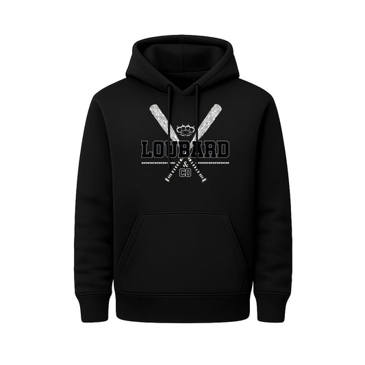 Sweat Capuche noir BASEBALL - LOUBARD & CO