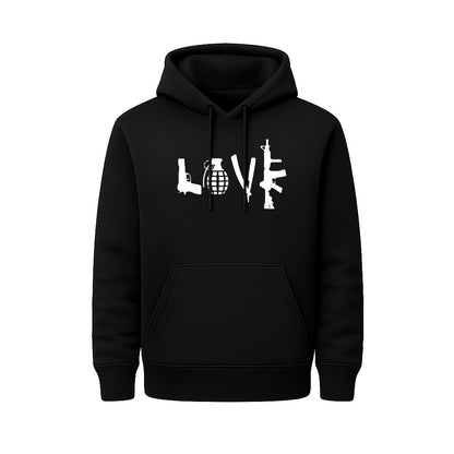 Sweat Capuche noir LOVE - CABOCHARD