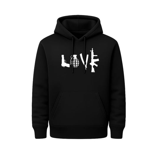 Sweat Capuche noir LOVE - CABOCHARD