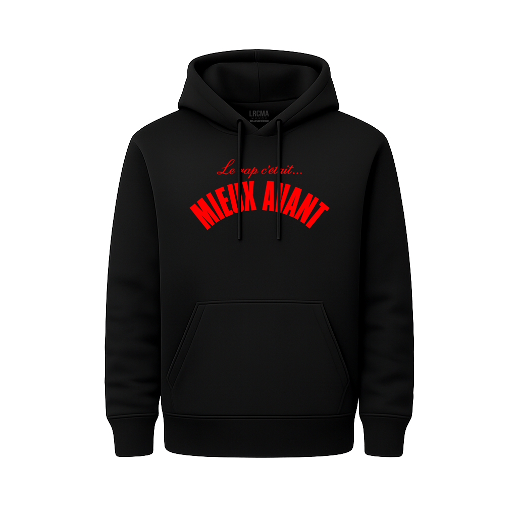 Sweat Capuche noir THE INFAMOUS RAP rouge - LRCMA