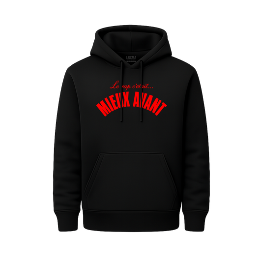 Sweat Capuche noir THE INFAMOUS RAP rouge - LRCMA