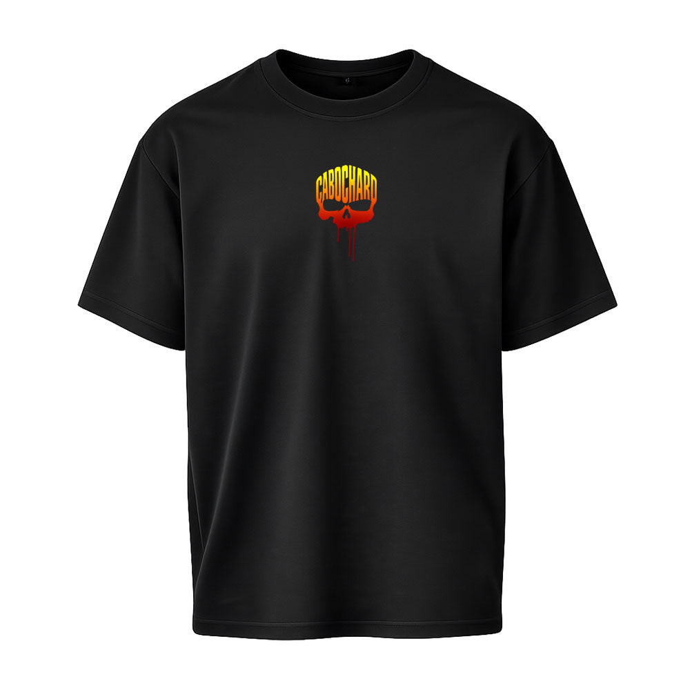 T-shirt noir SKULL Fire - CABOCHARD