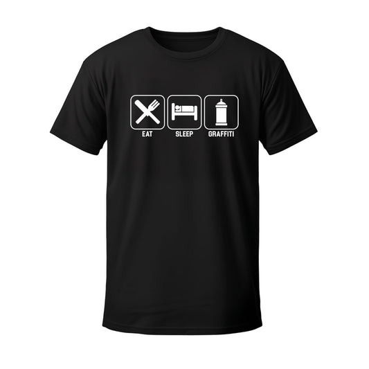 T-shirt noir EAT SLEEP GRAFFITI - GRAFFITI VICE