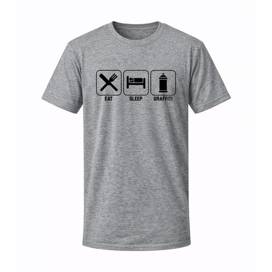 T-shirt gris EAT SLEEP GRAFFITI - GRAFFITI VICE