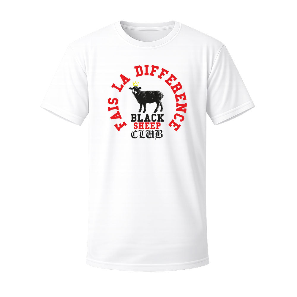 T-shirt blanc BLACK SHIP - FAIS LA DIFF