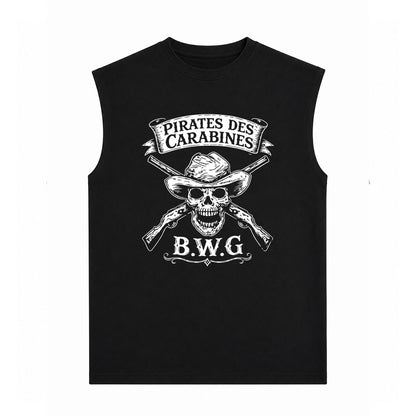T-Shirt sans manches noir PIRATES DES CARABINES - BUCHWOOD