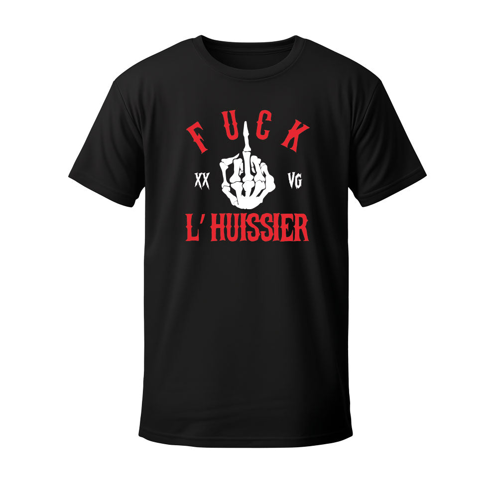 T-shirt noir FUCK L'HUISSIER - CABOCHARD