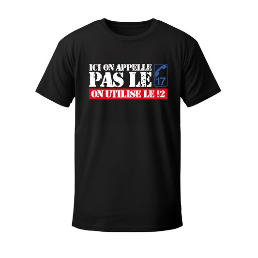 T-shirt noir ON APPELLE PAS LE 17 - CABOCHARD